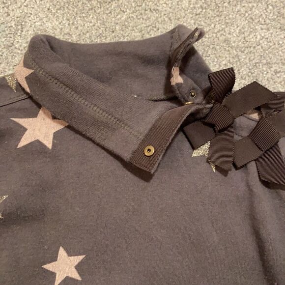 Crew Cuts sweater size 2 gray with stars bows cotton winter spring - Picture 8 of 8